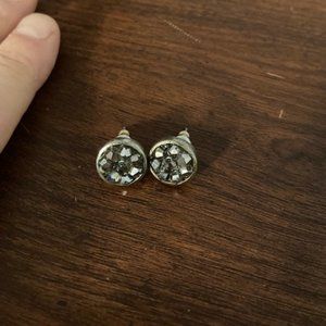 Sparkly black/silver rock earrings